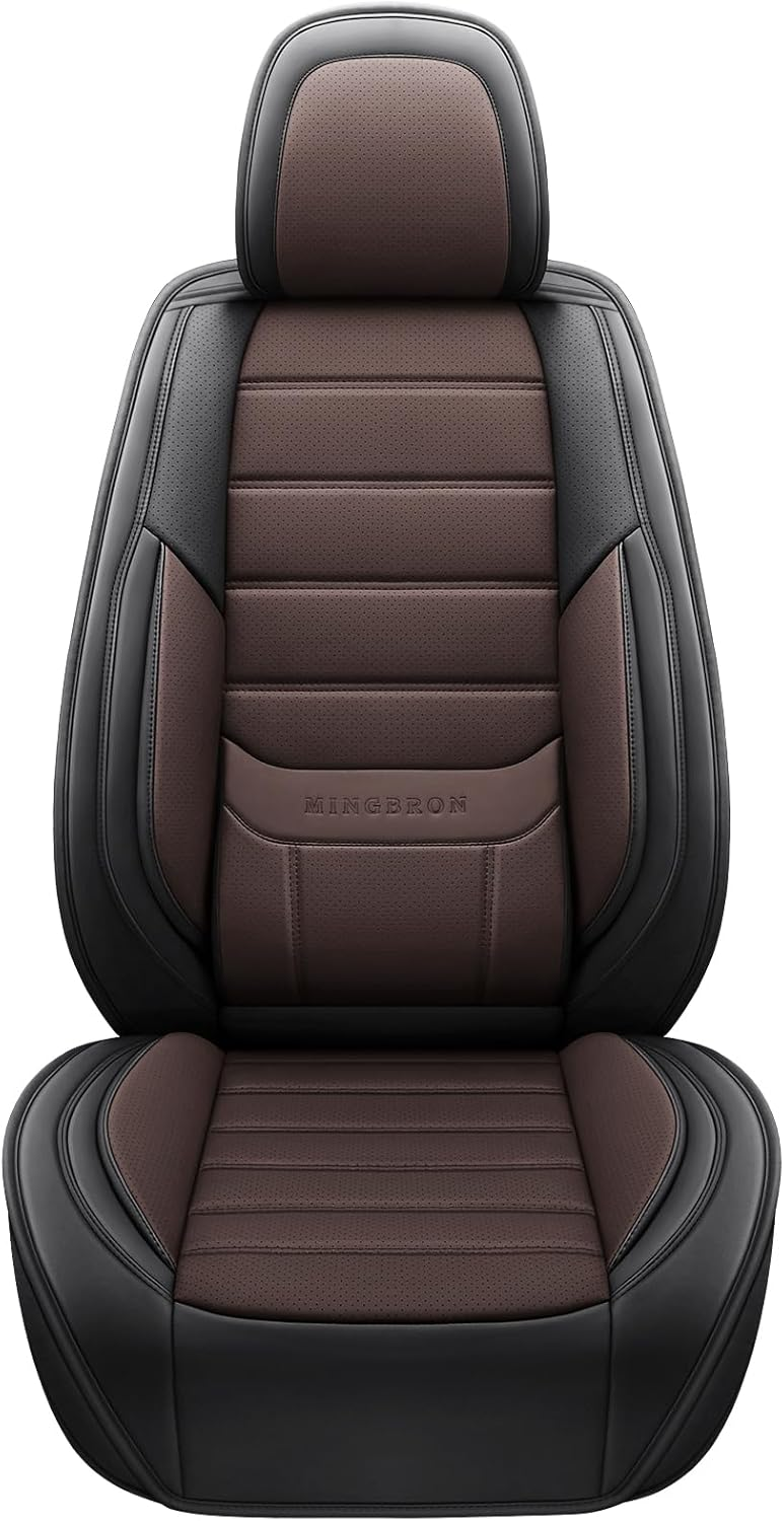 Premium Ergonomic Luxury Car Seat Covers - Full Set (Black & Coffee Brown)