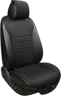 Premium Diamond-Quilted Car Seat Cushion Pad - Center Comfort Overlay (Stealth Black)