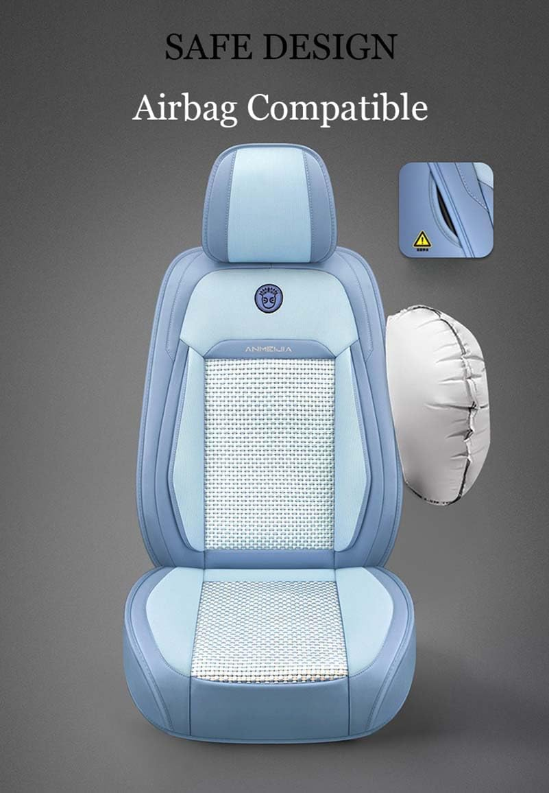 Premium Pastel Elegance Breathable Car Seat Covers - Full Set (Cream & Lavender)