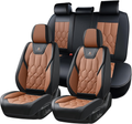 Premium Orthopedic Honeycomb Car Seat Covers - Full Set (Black & Tan)